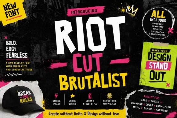 Riot Cut Brutalist: A Typeface with Raw Urban Energy